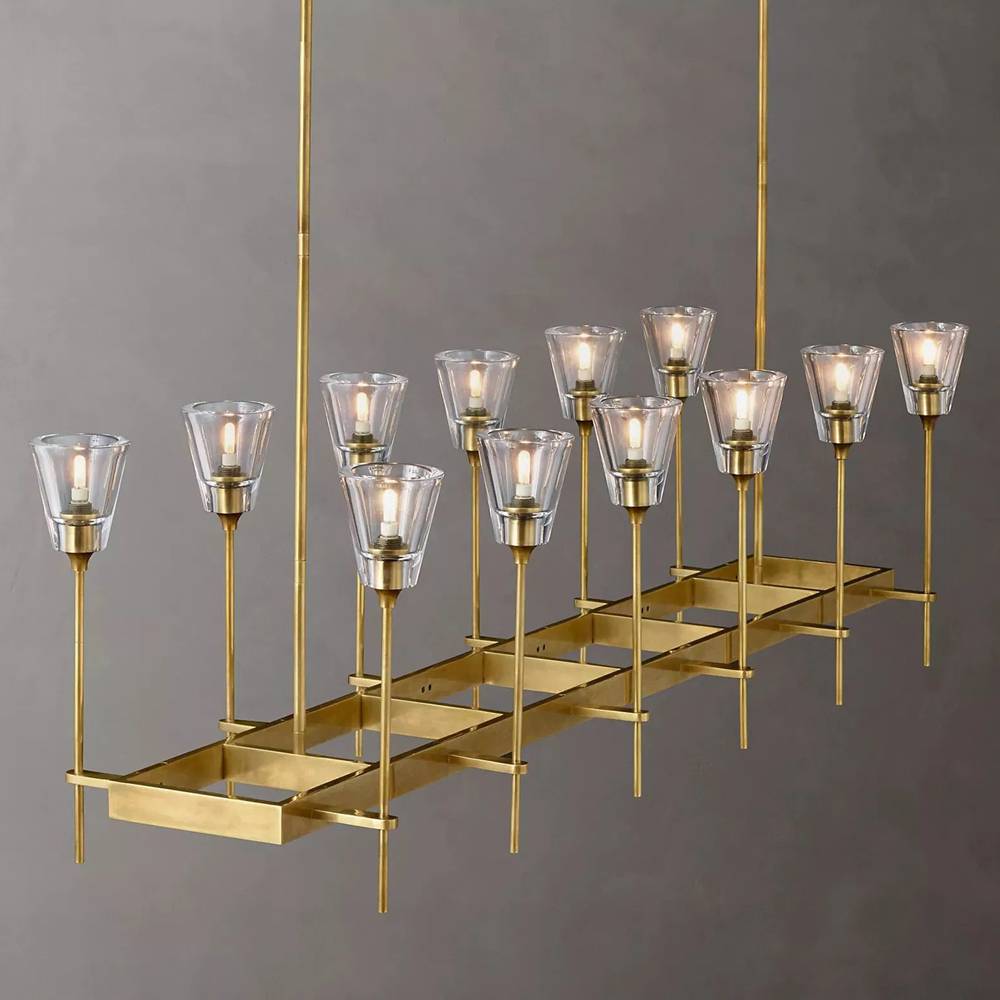 Torche Sculpted Glow Rectangular Chandelier 54"