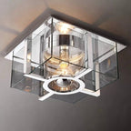 Petrus Structured Glass Square Flush Mount