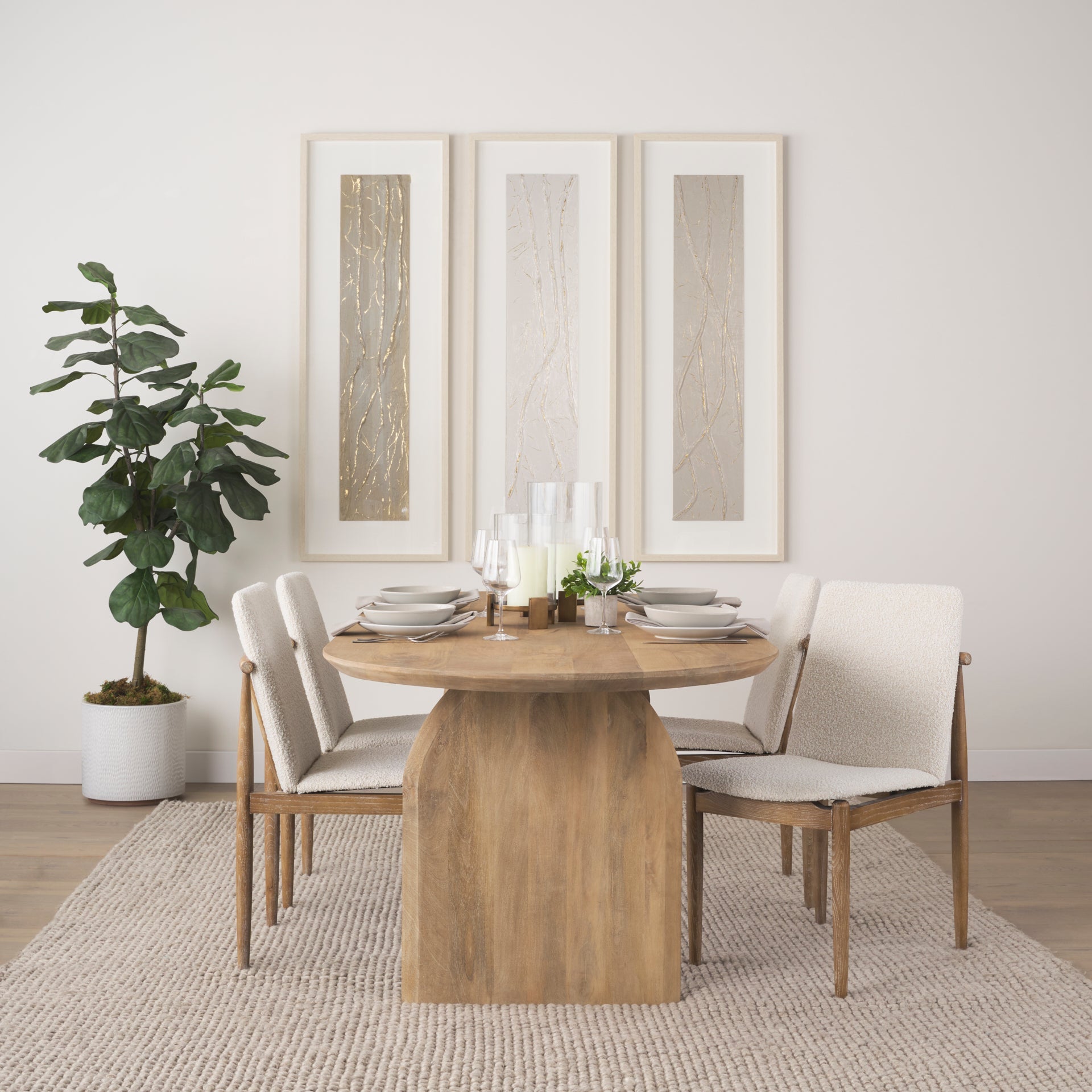 Boucle Dining Chair, Set of 2