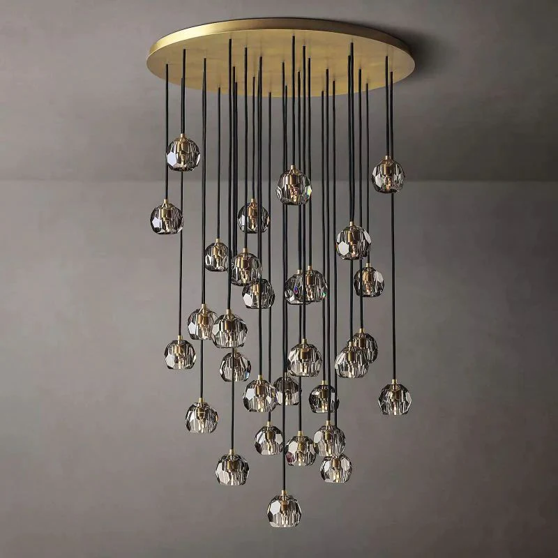 Boule De Radiant Crystal Cluster Chandelier 40"
