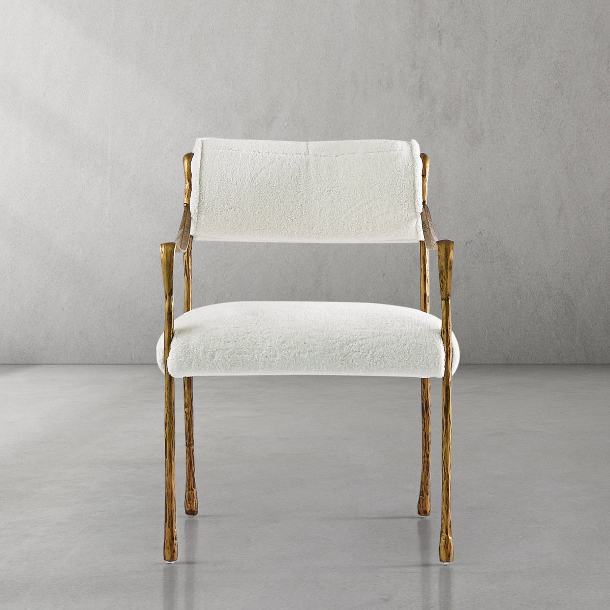 Hand-Forged Metal Retro Copper Iron Frame Dining Chair