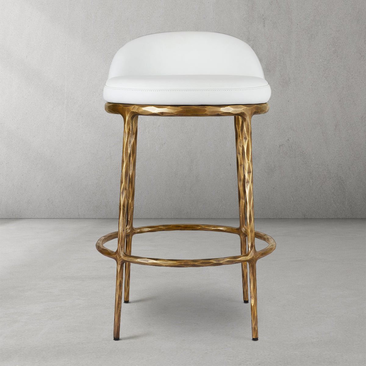 Hand-Forged Metal Bar Swivel Counter Stool