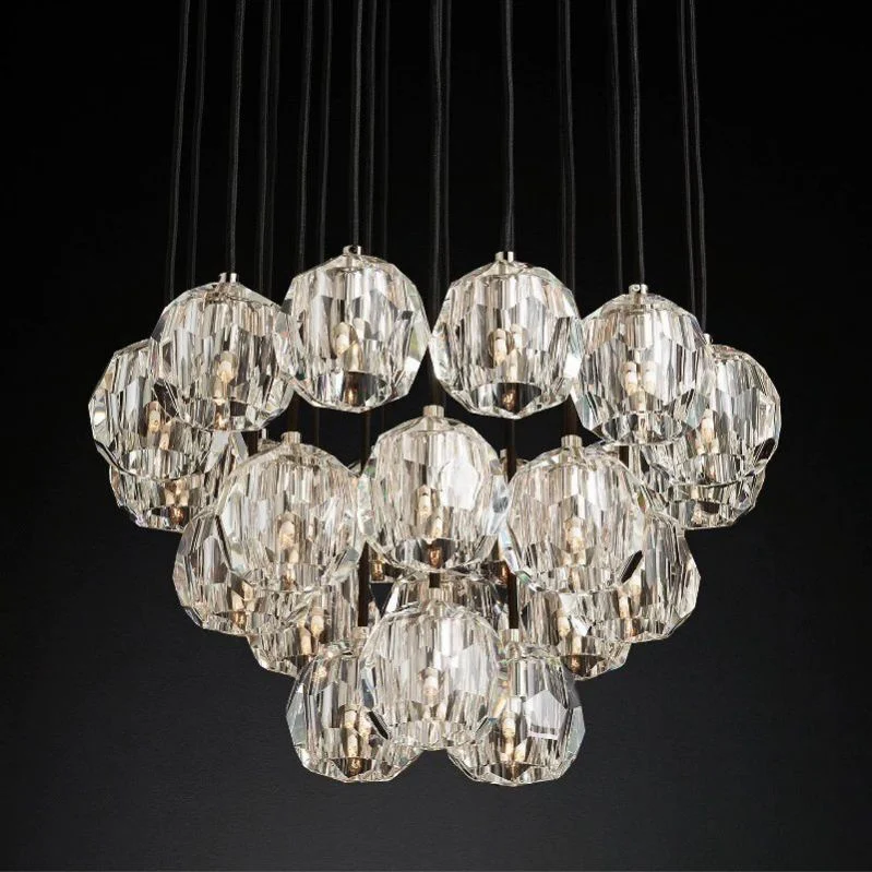 Boule De Radiant Crystal Cluster Chandelier 24"