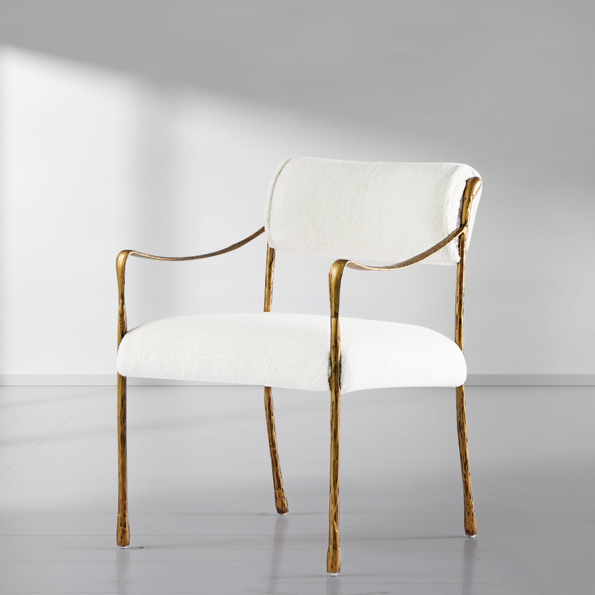 Hand-Forged Metal Retro Copper Iron Frame Dining Chair