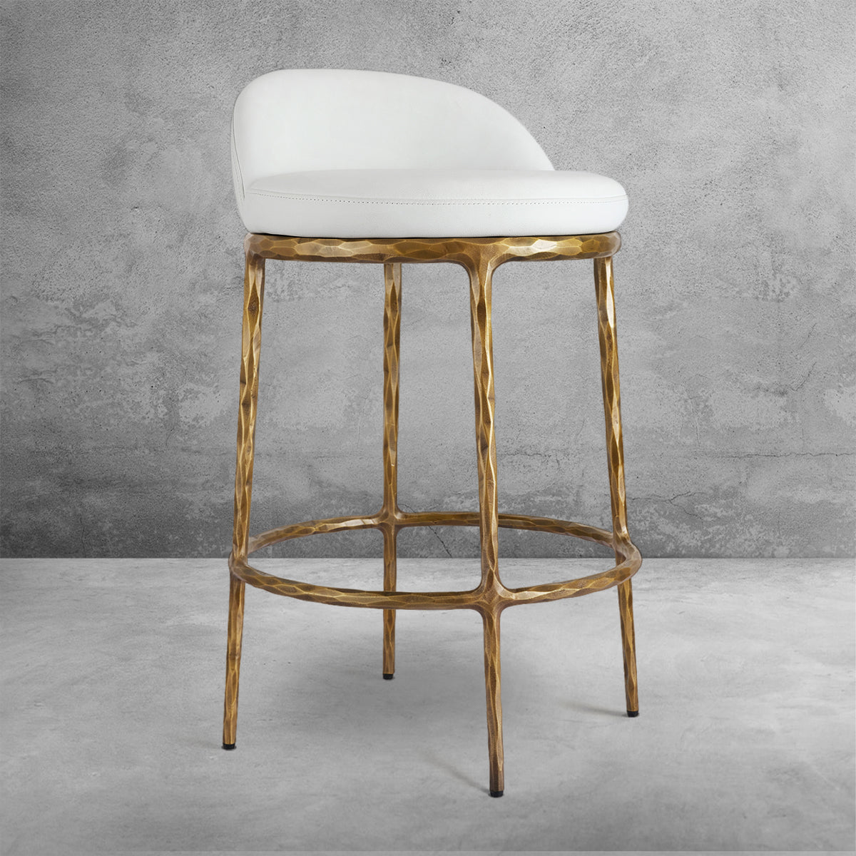 Hand-Forged Metal Bar Swivel Counter Stool