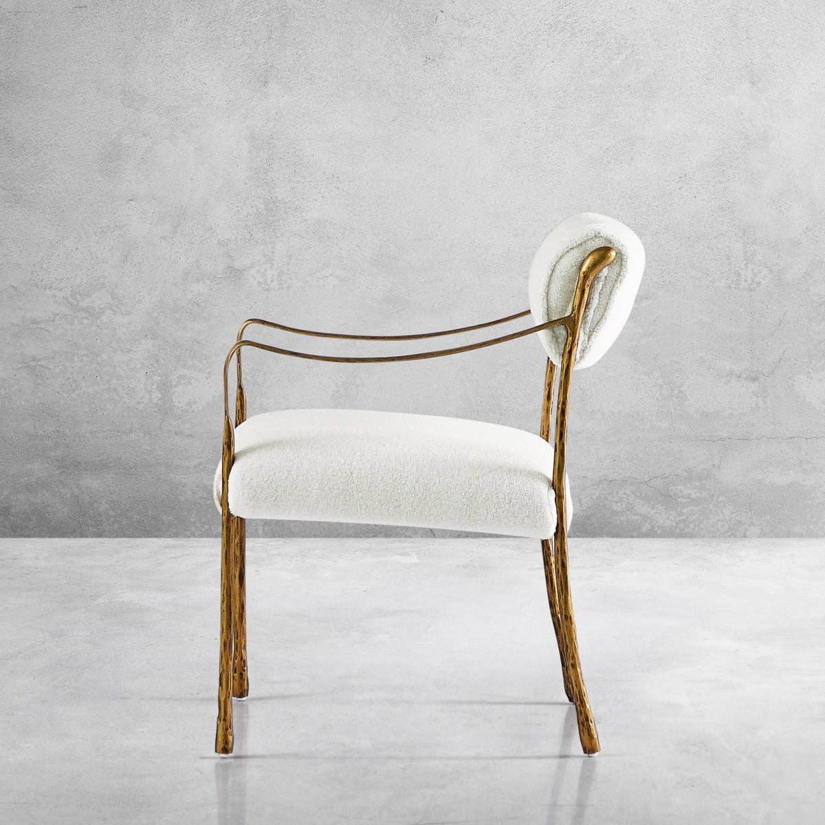 Hand-Forged Metal Retro Copper Iron Frame Dining Chair