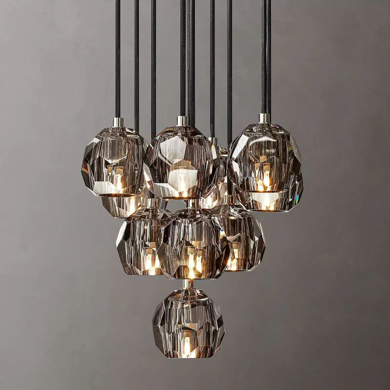 Boule De Radiant Crystal Cluster Chandelier 14"