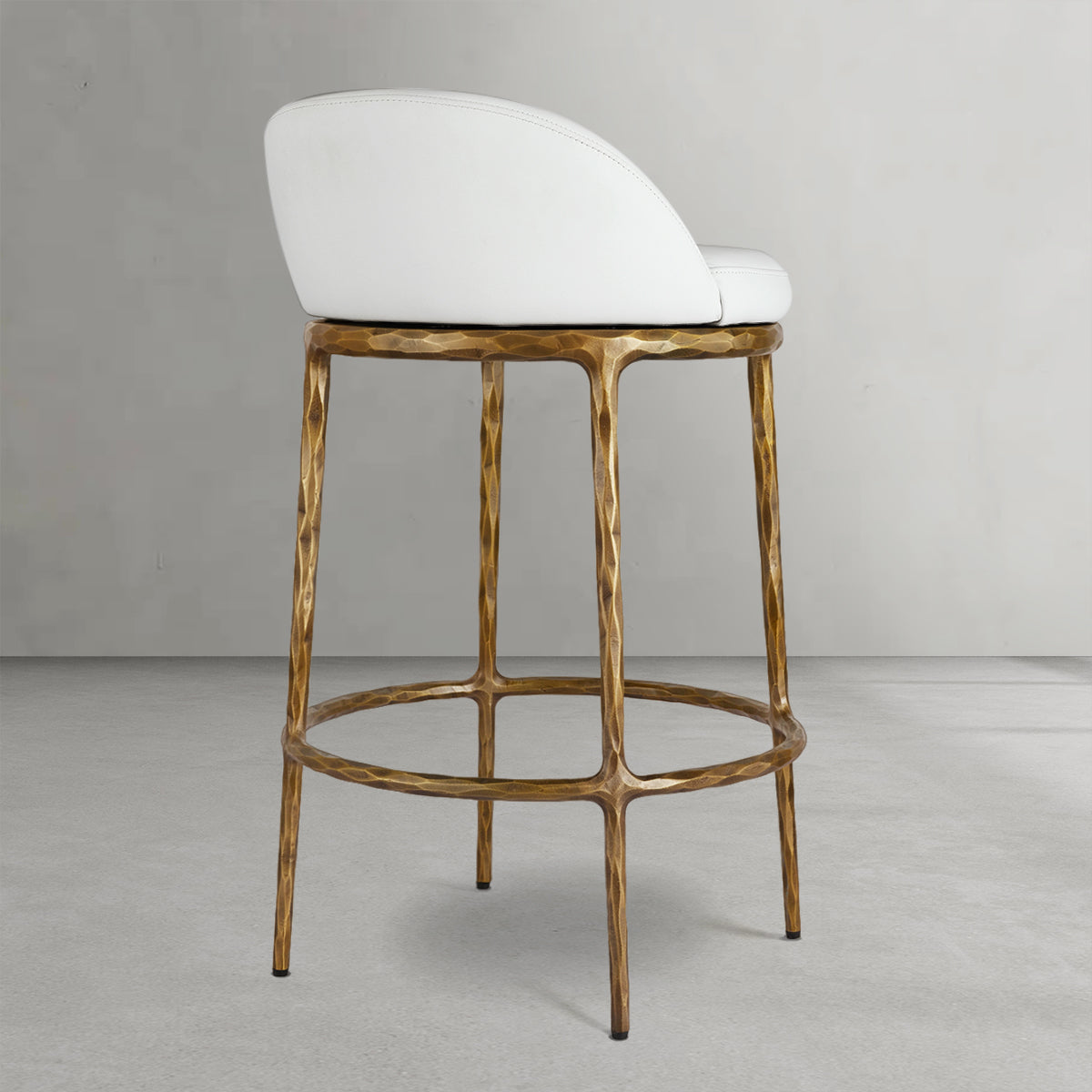 Hand-Forged Metal Bar Swivel Counter Stool