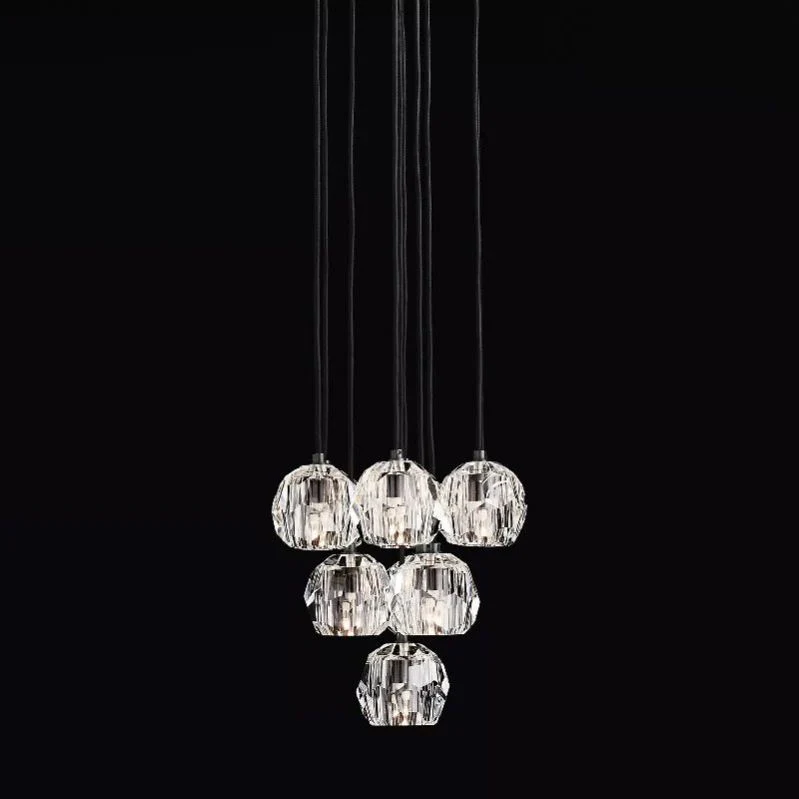 Boule De Radiant Crystal Cluster Chandelier 14"