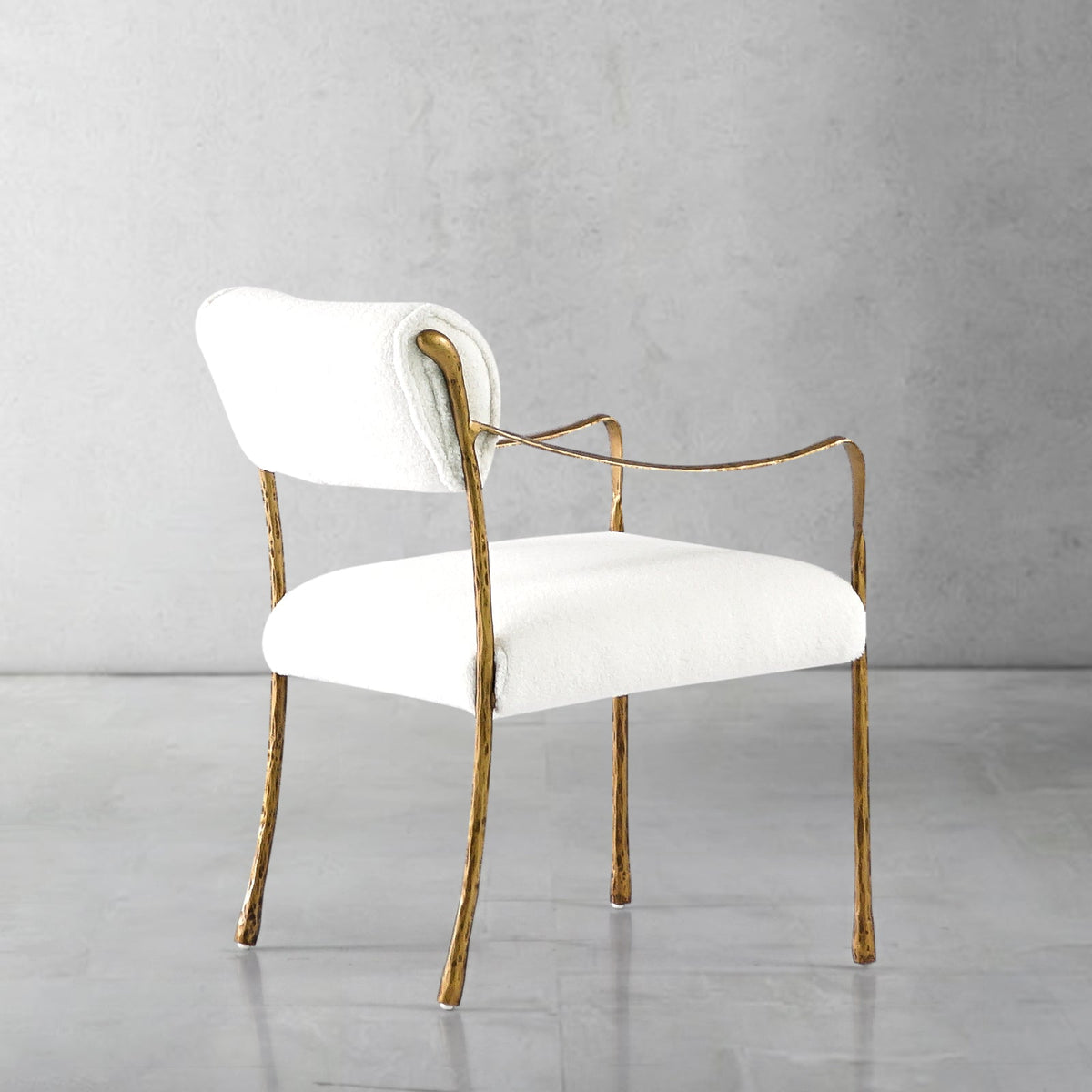 Hand-Forged Metal Retro Copper Iron Frame Dining Chair