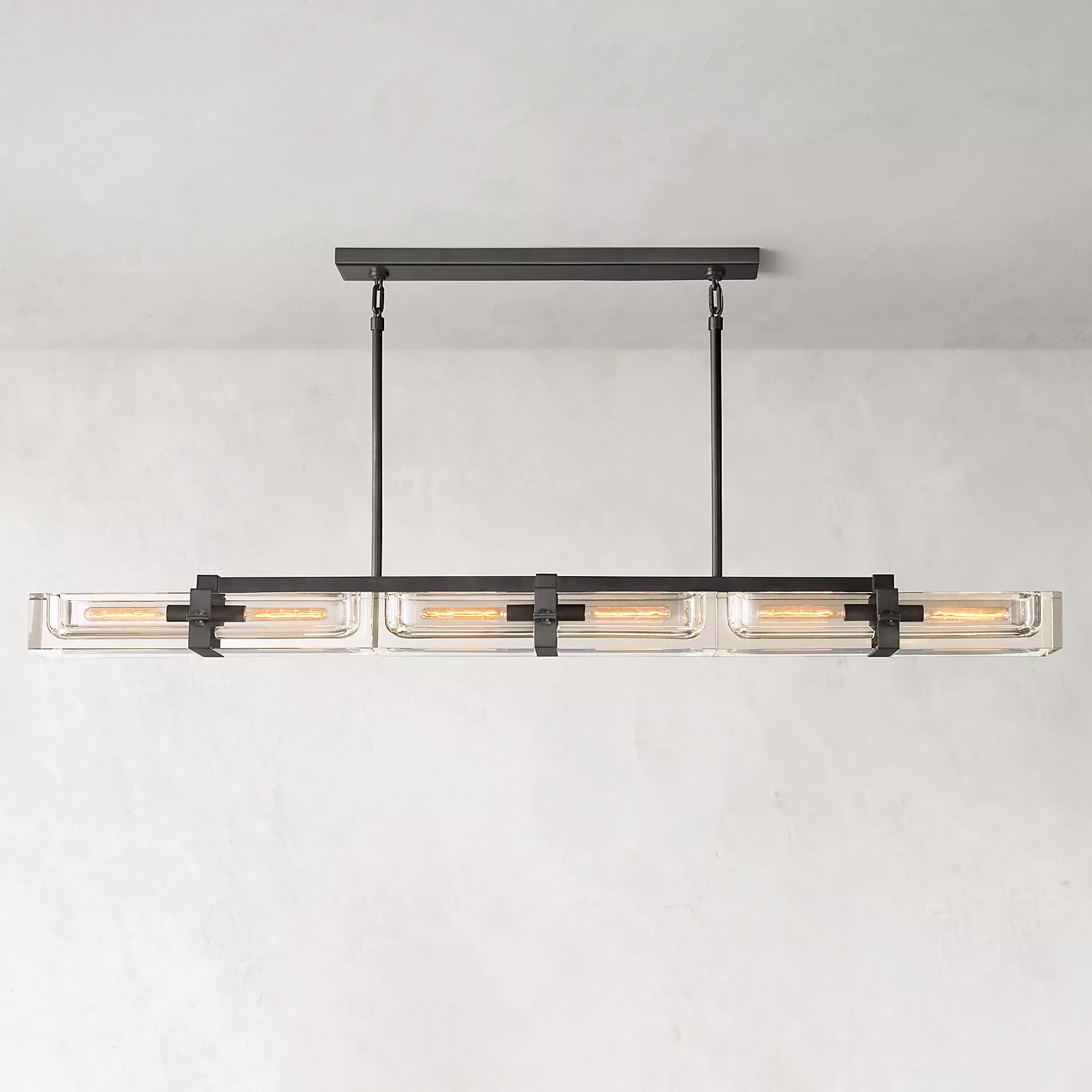 Savile Crystal Block Linear Chandelier 72"
