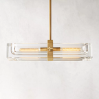 Savile Crystal Block Linear Chandelier 24"