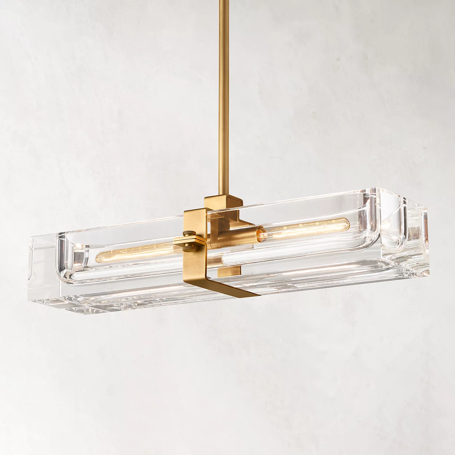 Savile Crystal Block Linear Chandelier 24"