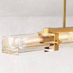 Savile Crystal Block Linear Chandelier 48"