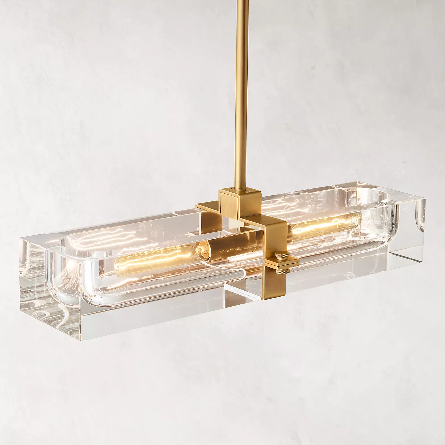 Savile Crystal Block Linear Chandelier 24"