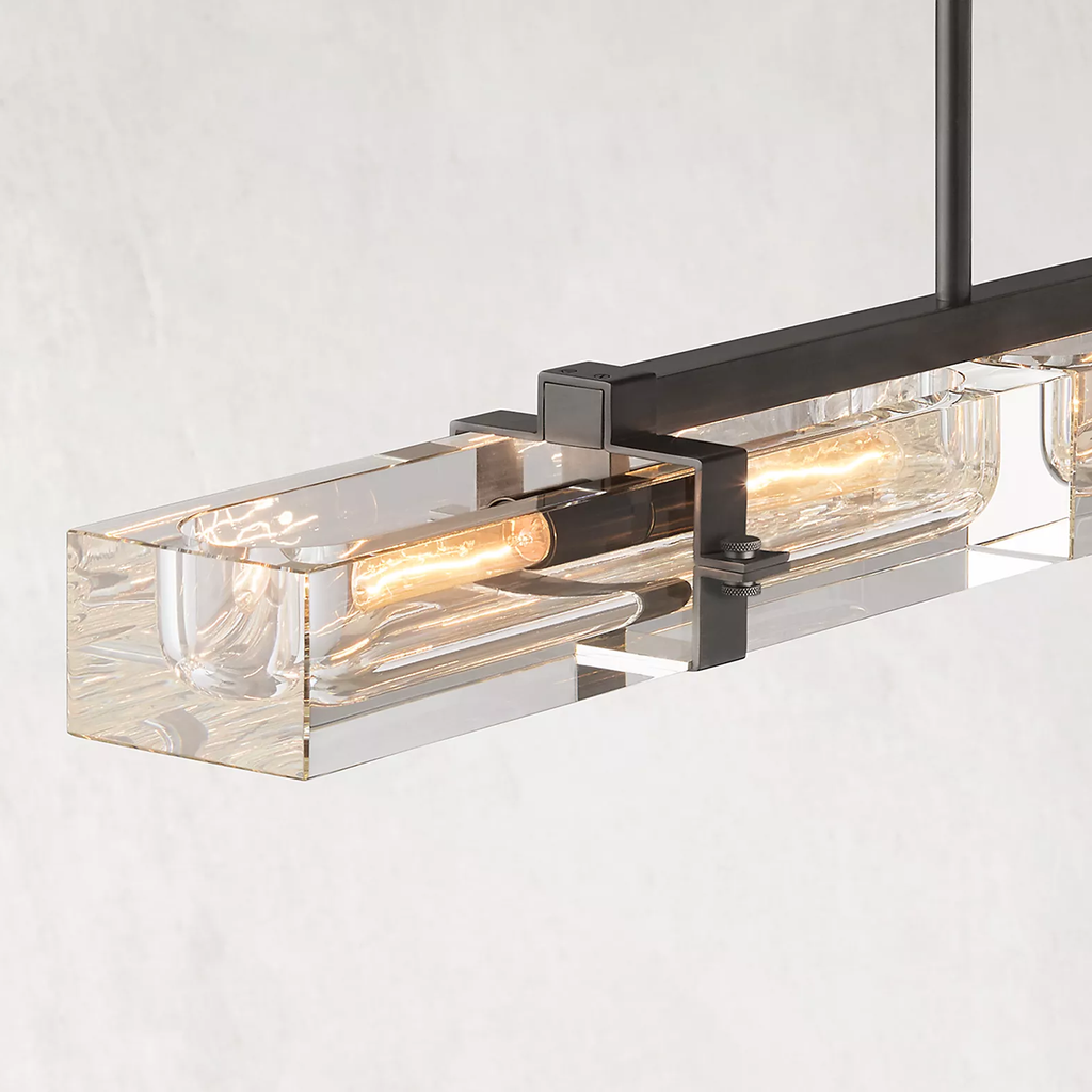 Savile Crystal Block Linear Chandelier 72"