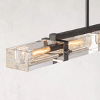 Savile Crystal Block Linear Chandelier 72"