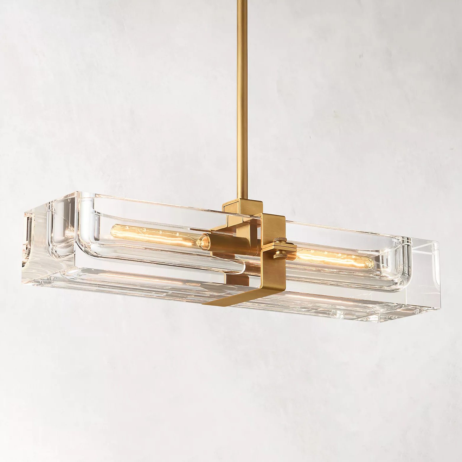 Savile Crystal Block Linear Chandelier 24"