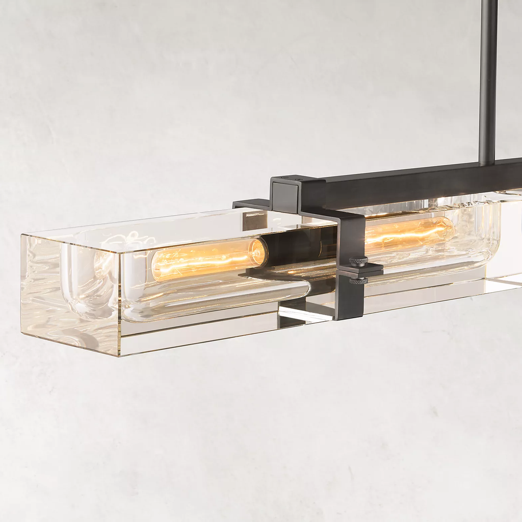 Savile Crystal Block Linear Chandelier 72"