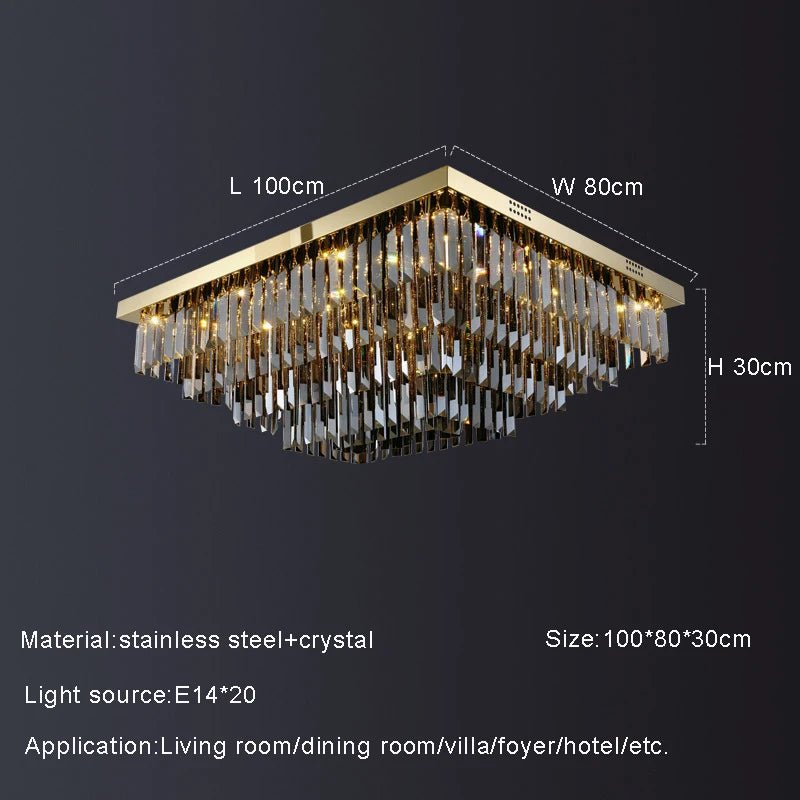 buyGio Smoke Grey Crystal Chandelier - Morsale