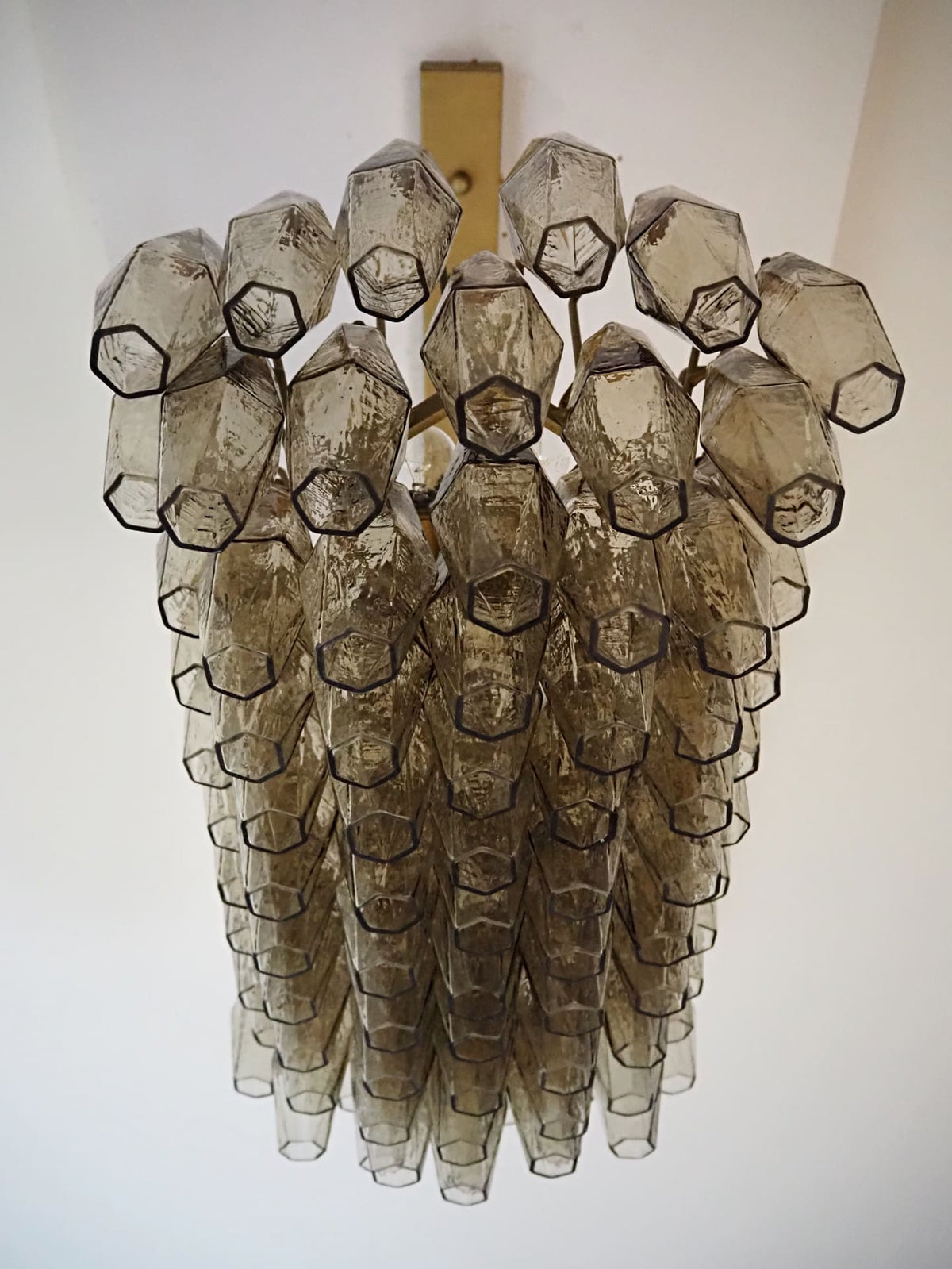 Poliedri Smoked Glass Chandelier