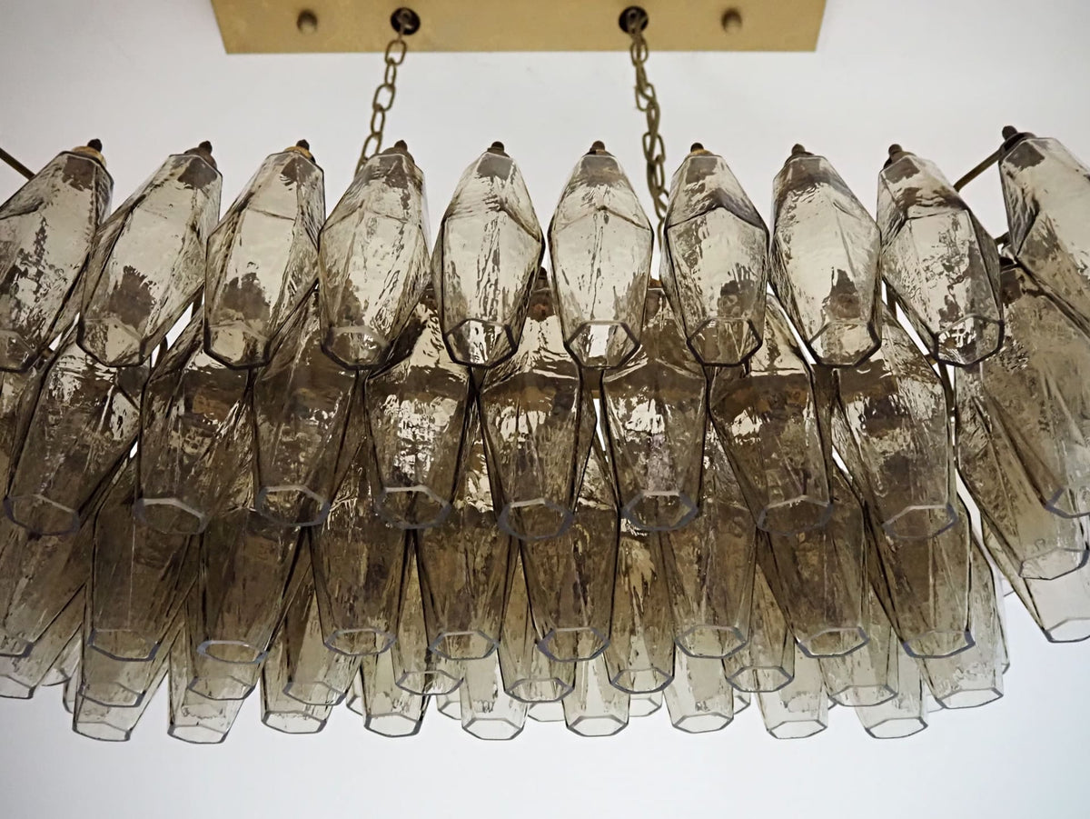 Poliedri Smoked Glass Chandelier