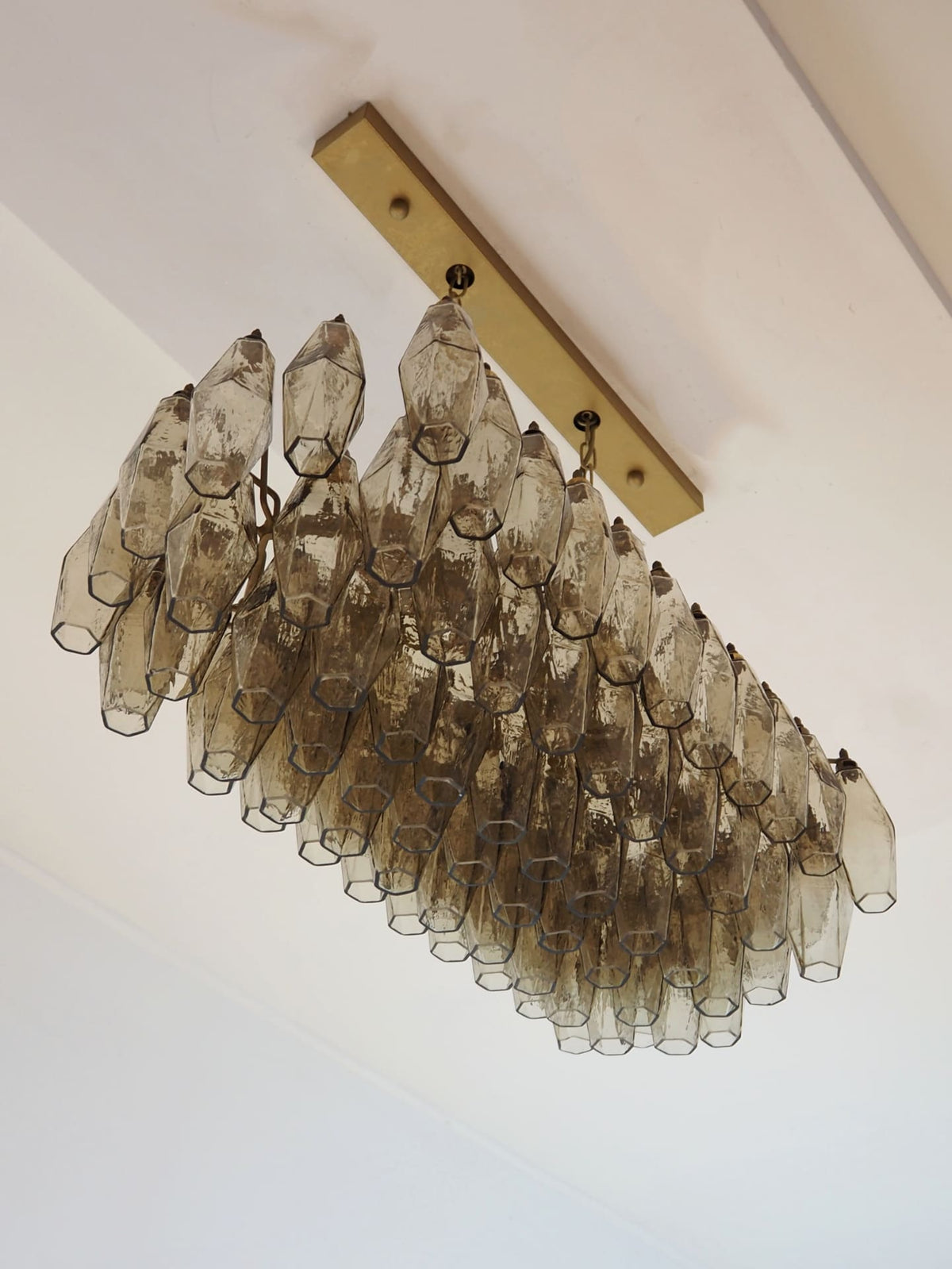 Poliedri Smoked Glass Chandelier