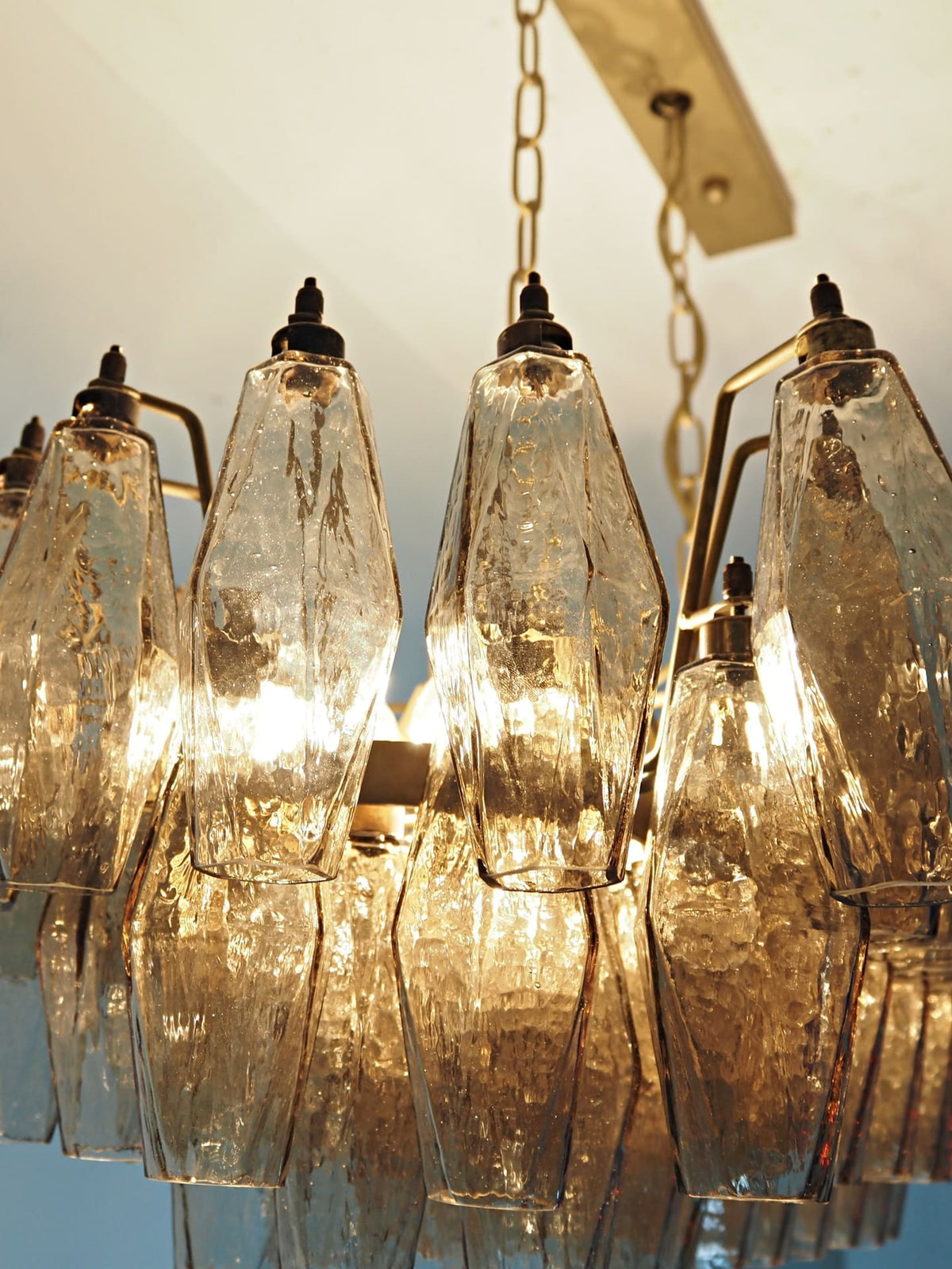 Poliedri Smoked Glass Chandelier