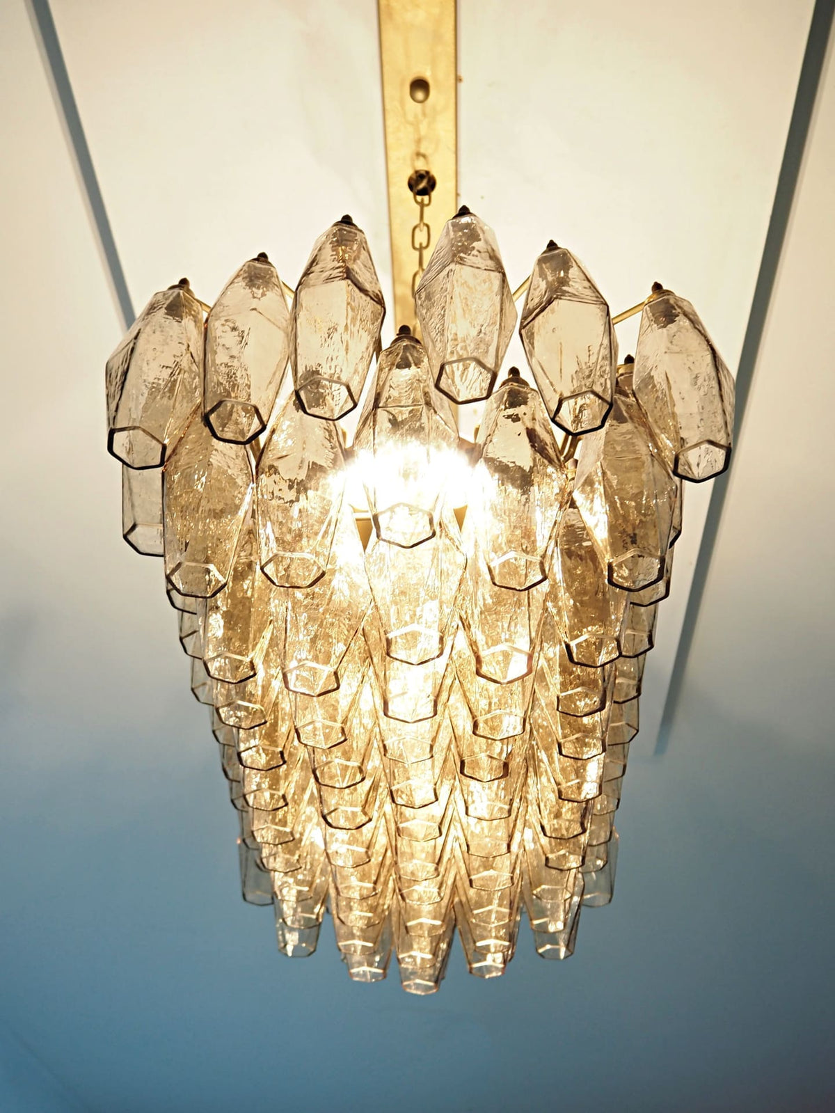 Poliedri Smoked Glass Chandelier