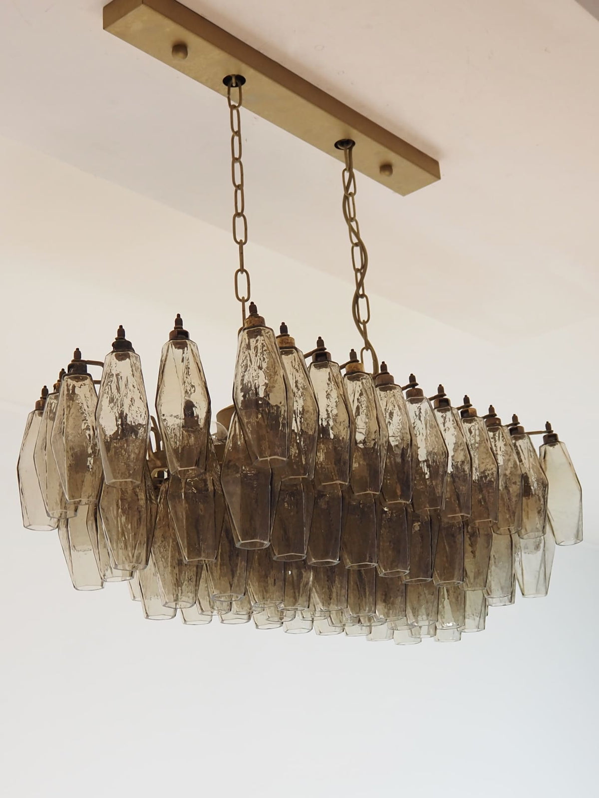 Poliedri Smoked Glass Chandelier