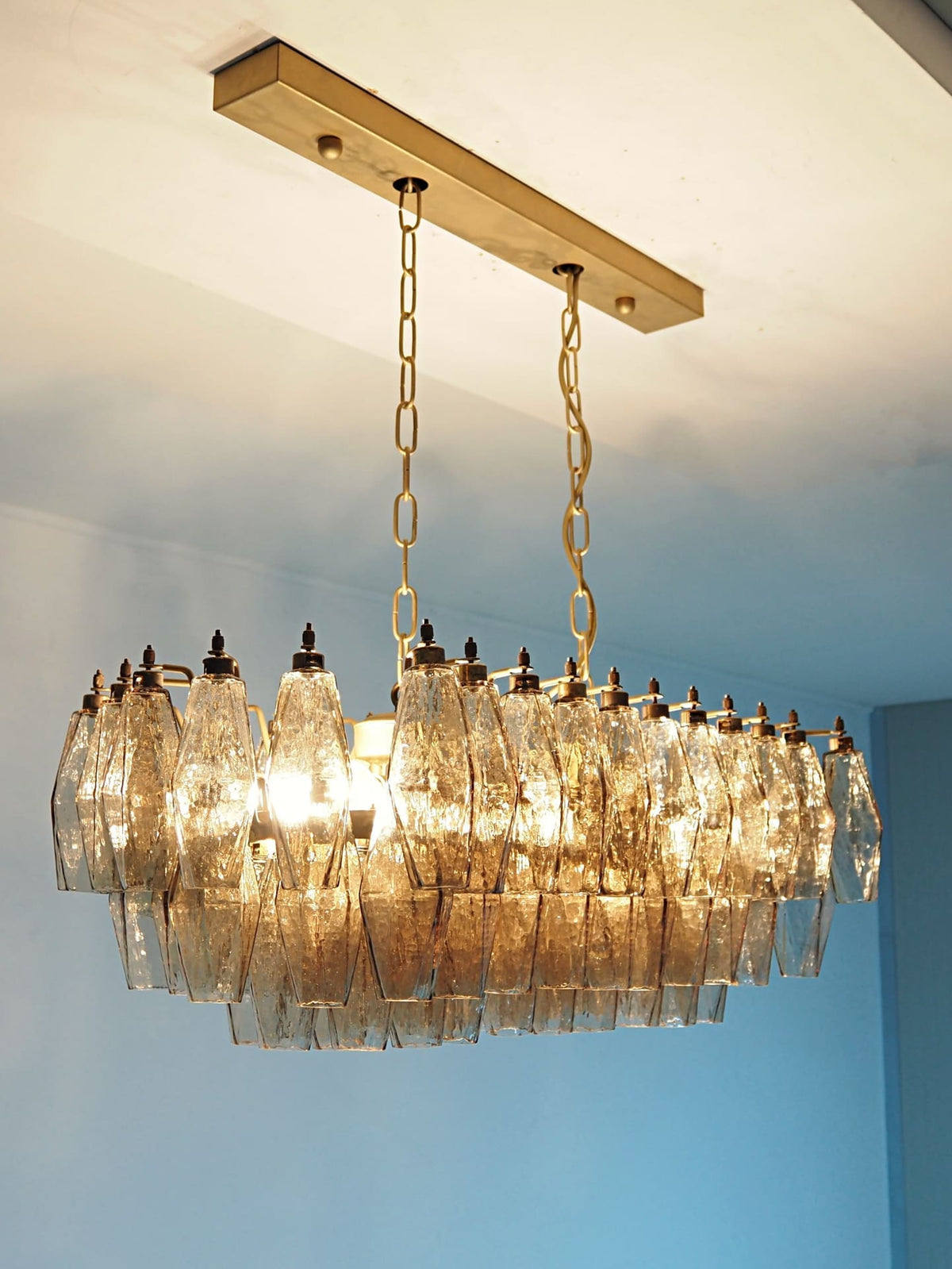 Poliedri Smoked Glass Chandelier