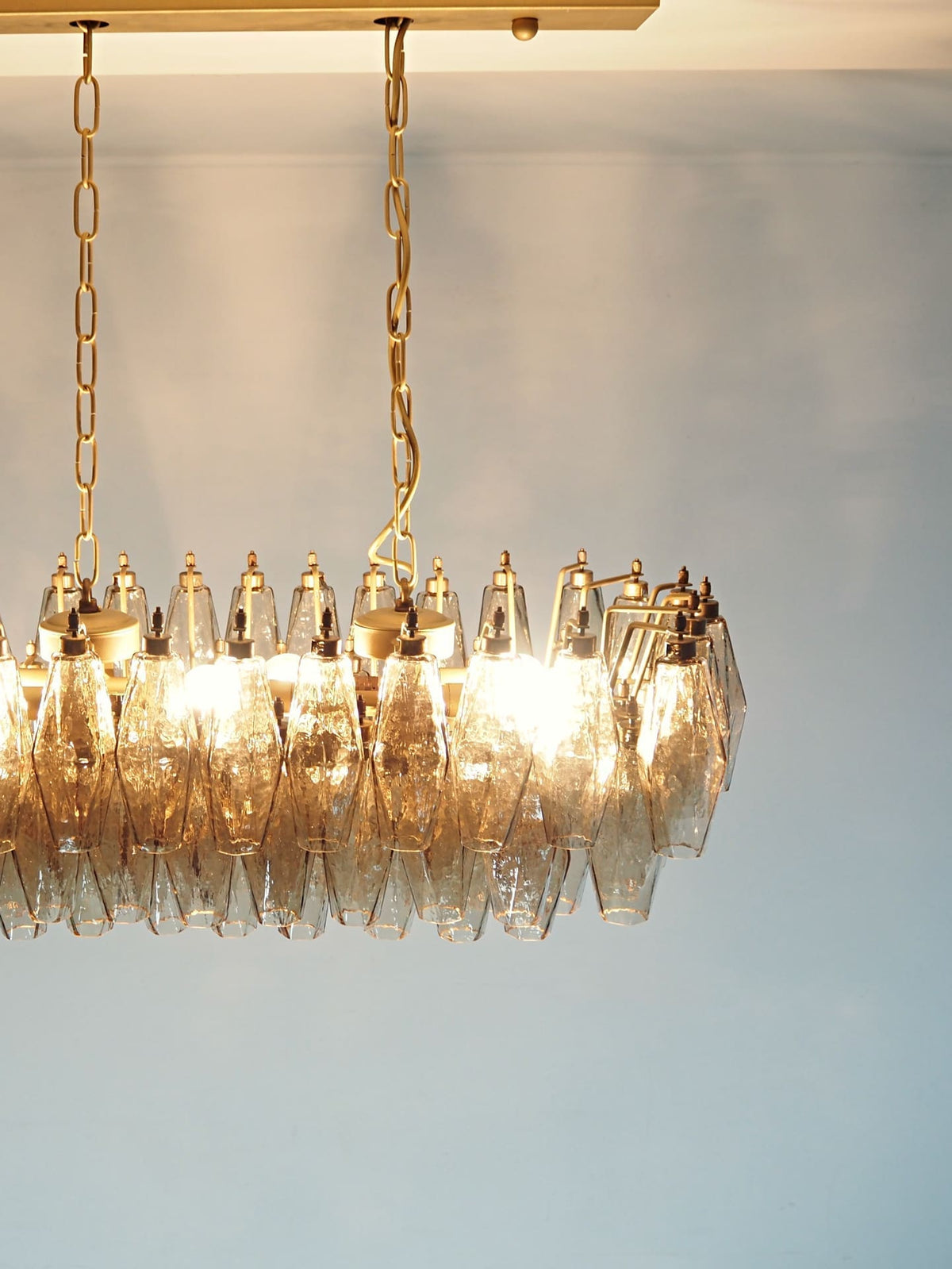 Poliedri Smoked Glass Chandelier