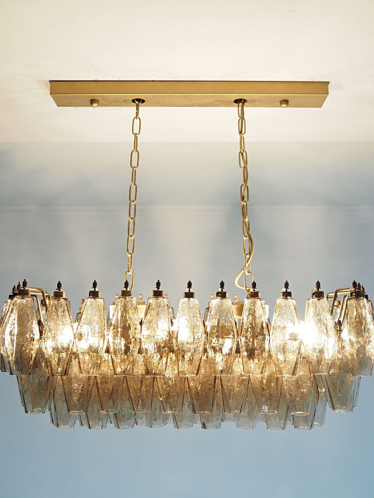 Poliedri Smoked Glass Chandelier