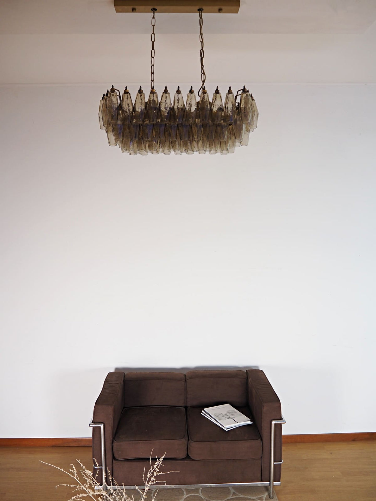 Poliedri Smoked Glass Chandelier