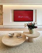 Natural Beige Travertine Creative Block Table
