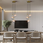 Rain Aura Glass Round Chandelier 8"