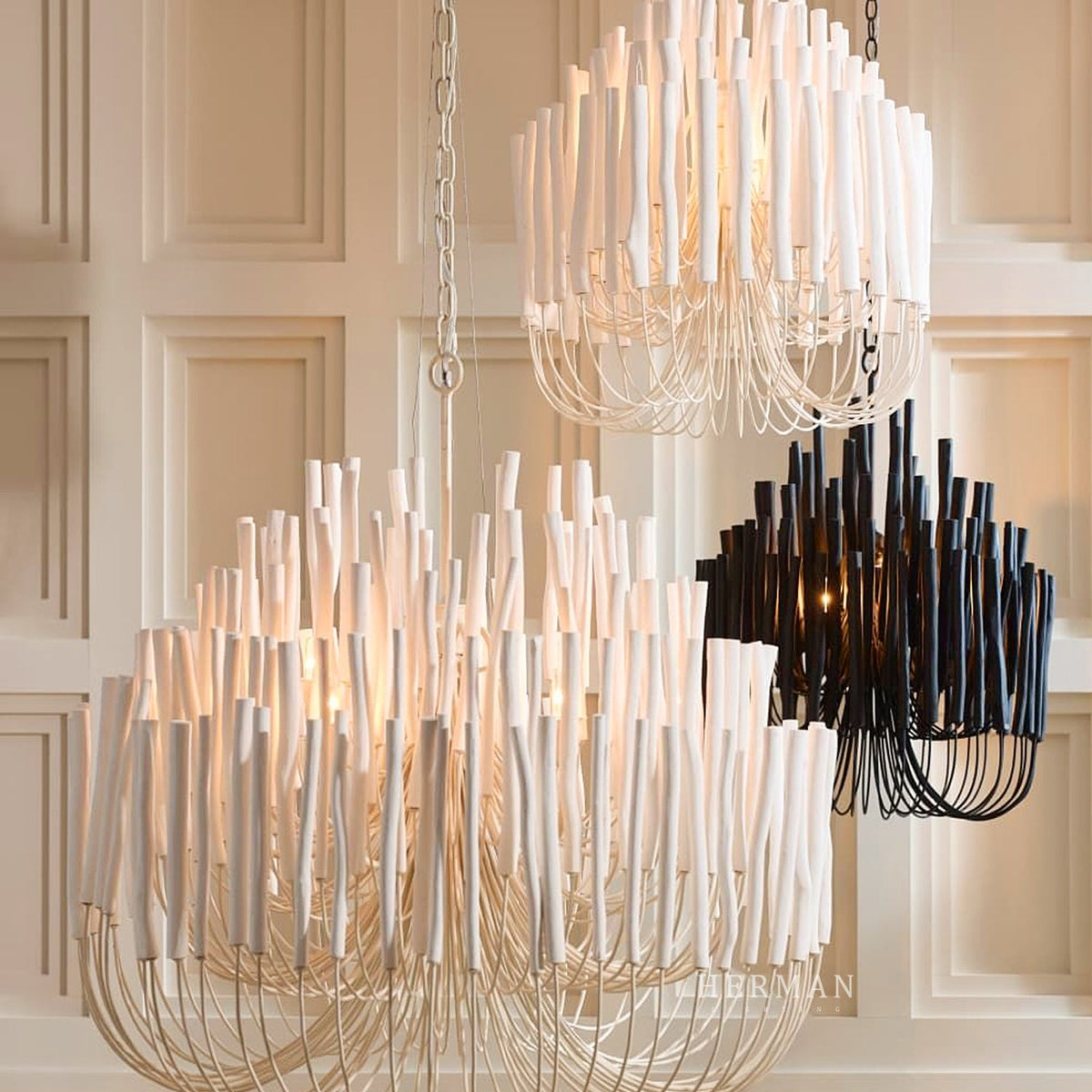 Tilda Alabaster Chandelier  21" 36"