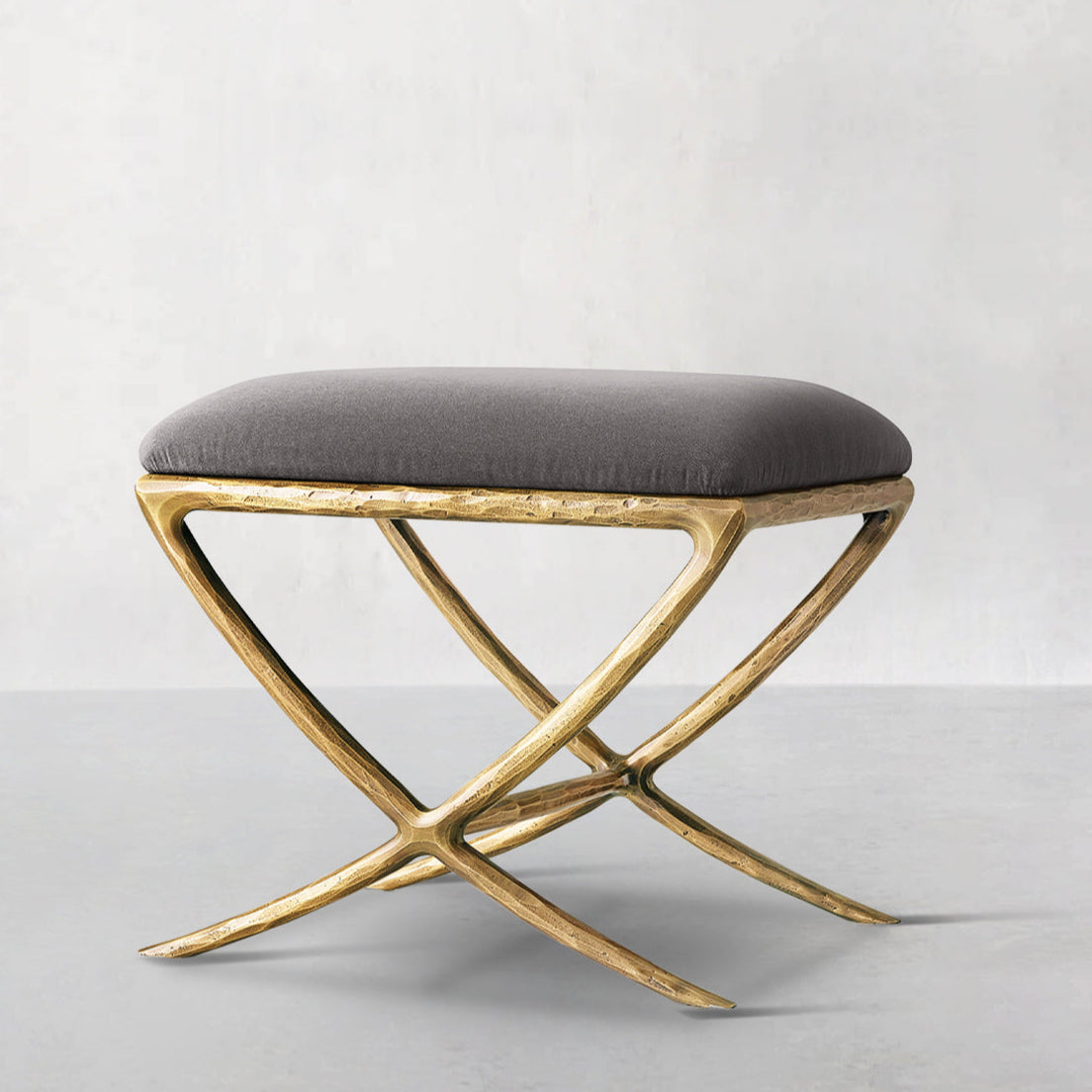Hand-Forged Metal X-base Stool