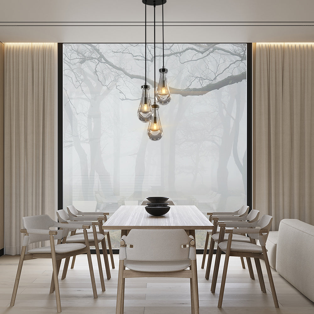 Rain Aura Glass Round Chandelier 8"