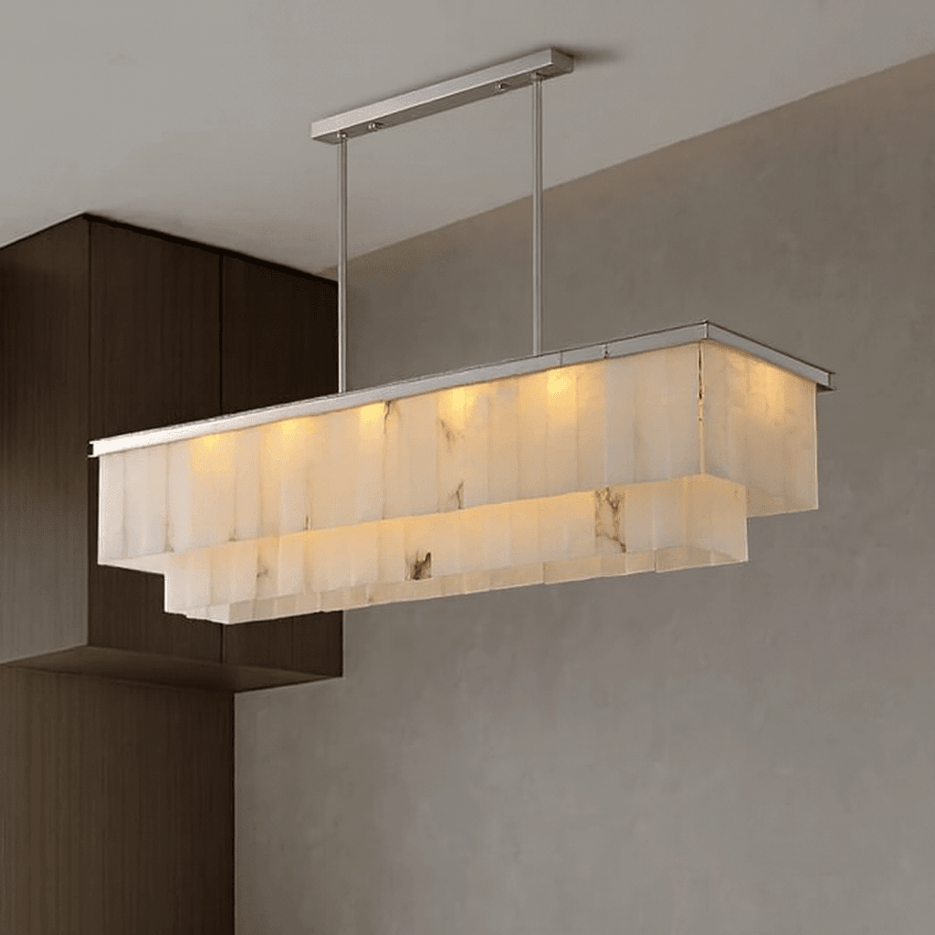 Windsor marble dining chandelier full fixture view