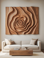 Organic Wall Sculpture With Spiral Design For Living Room