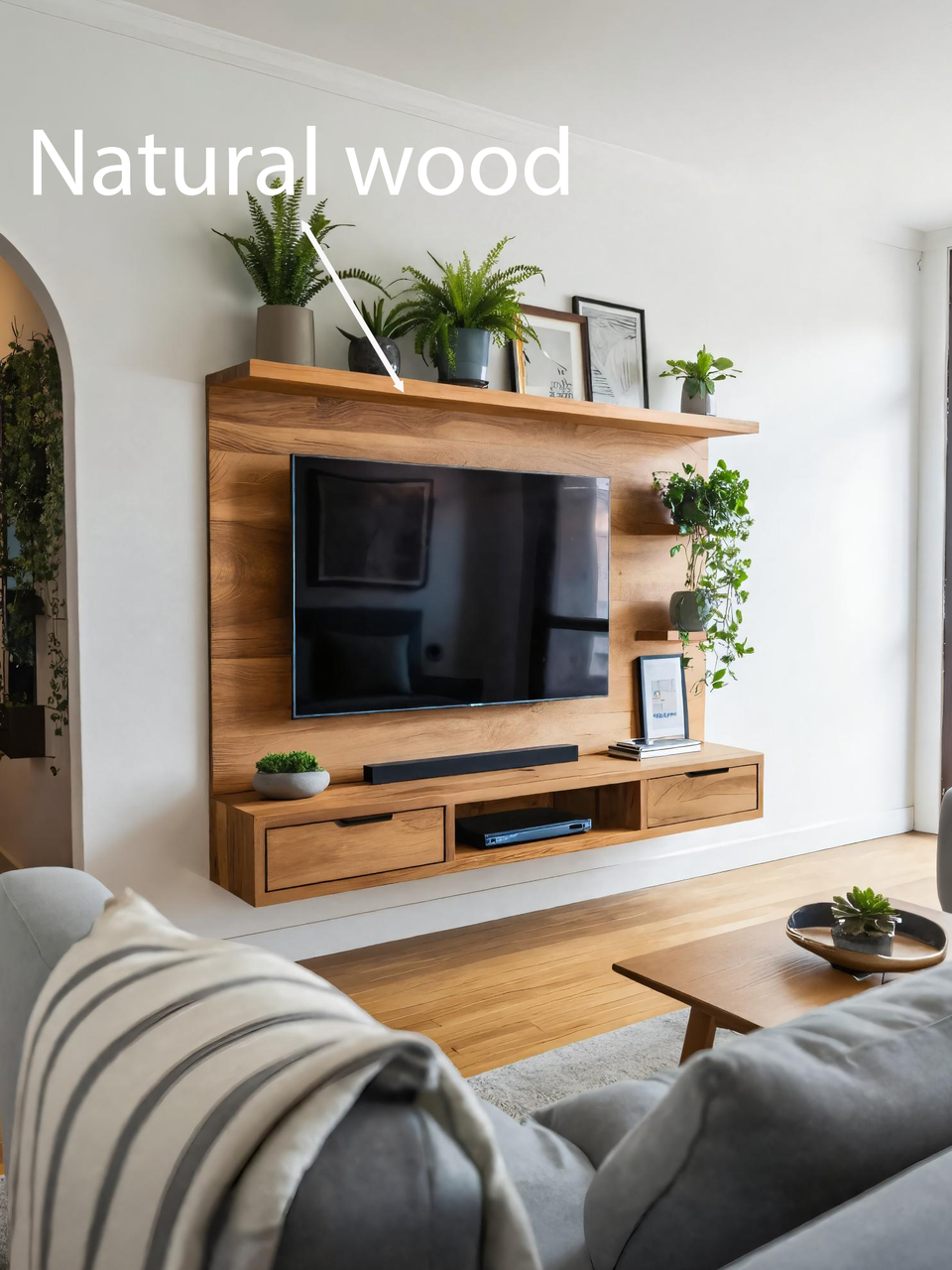 Modern Wall Mounted TV Stand With Drawers For Living Room