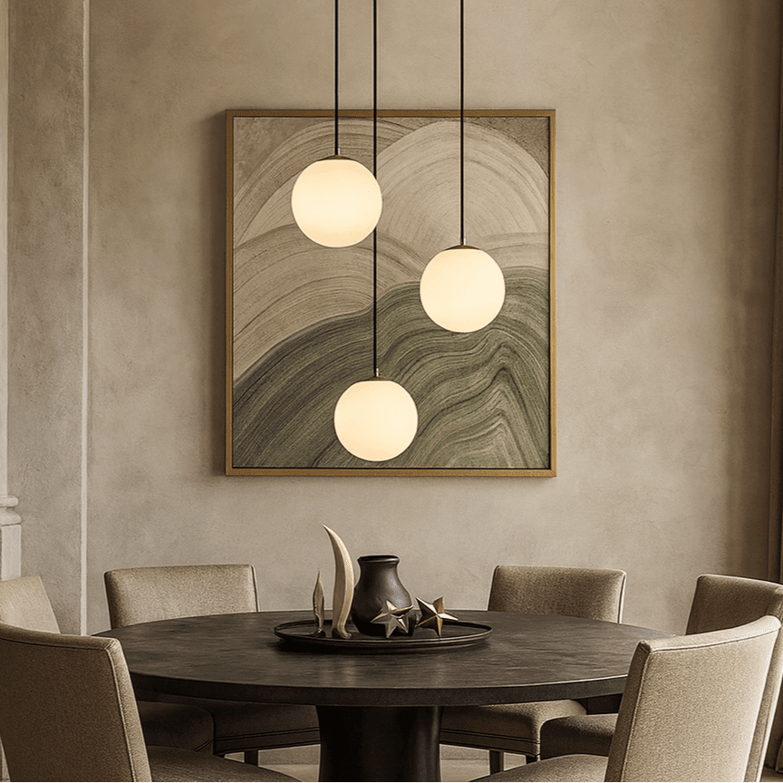 Brighton marble chandelier full fixture view