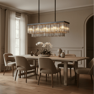 Gio 47-inch smoke grey crystal dining chandelier
