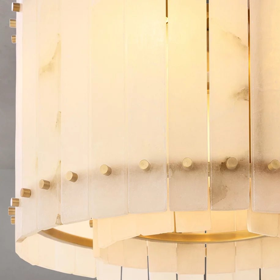 Valmont marble chandelier natural stone detail