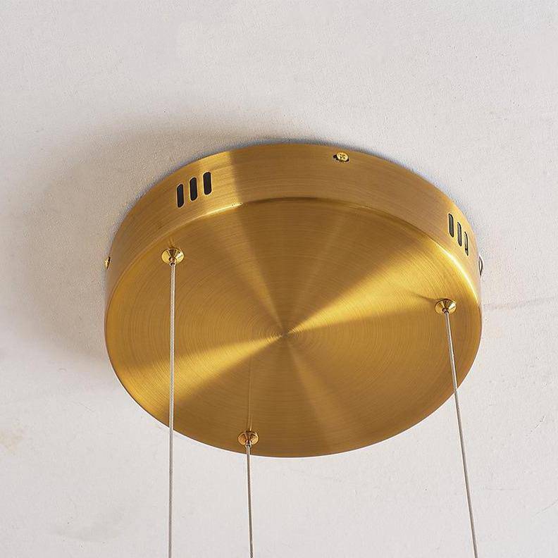 Capri brushed gold crystal ceiling light side profile