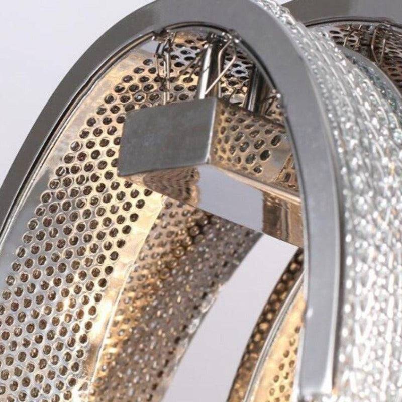 The Cadena 47-inch chain tassel chandelier by Morsale.com above a kitchen island, sculptural metal fringe.