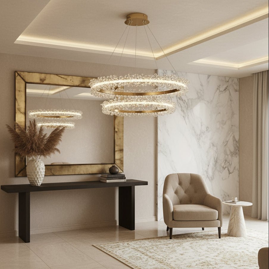 buyCapri 2-Ring Modern Crystal Chandelier - Morsale