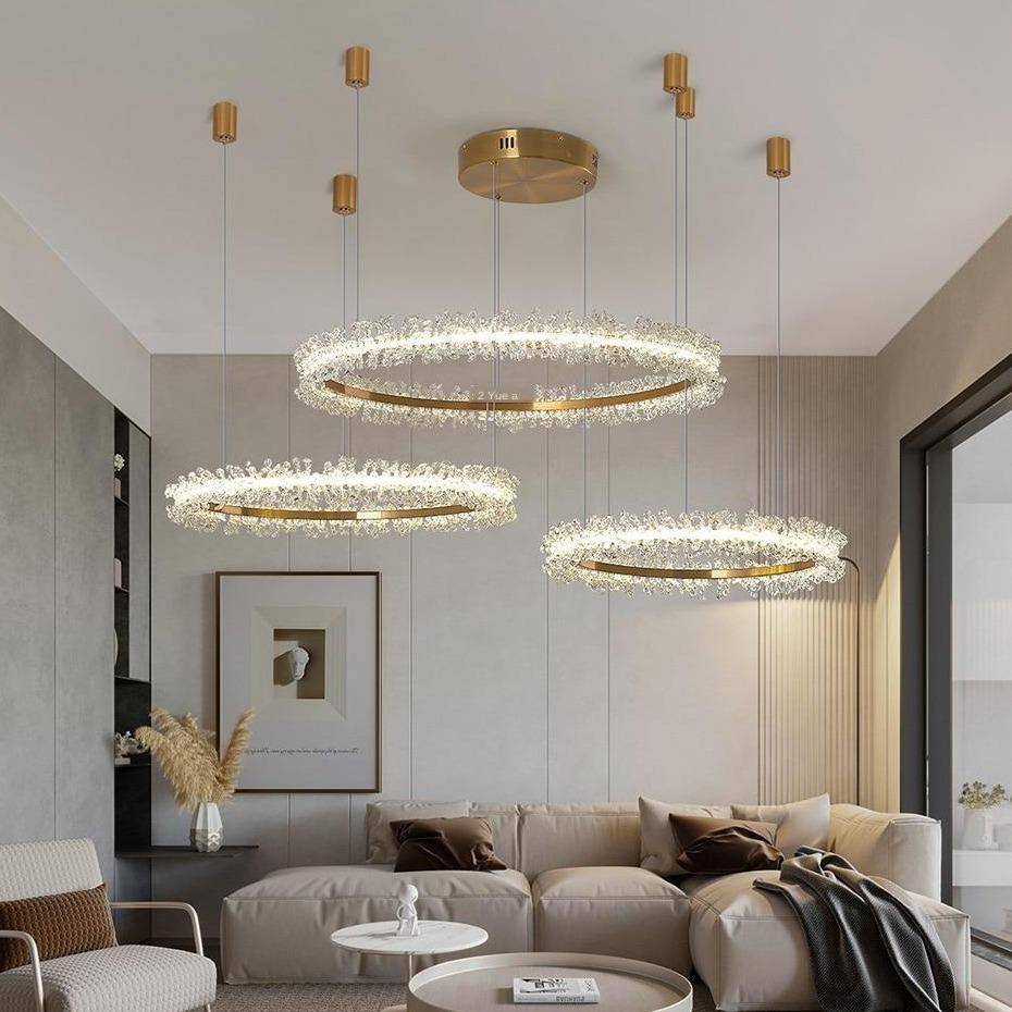 buyCapri Modern 3-Ring Crystal Chandelier - Morsale
