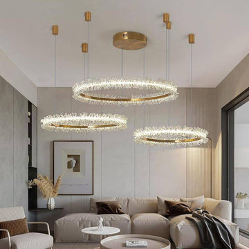 buyCapri Modern 3-Ring Crystal Chandelier - Morsale